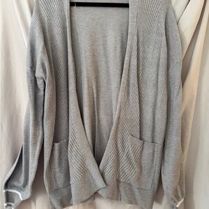 Verve Ami Light Gray Open Front Cardigan